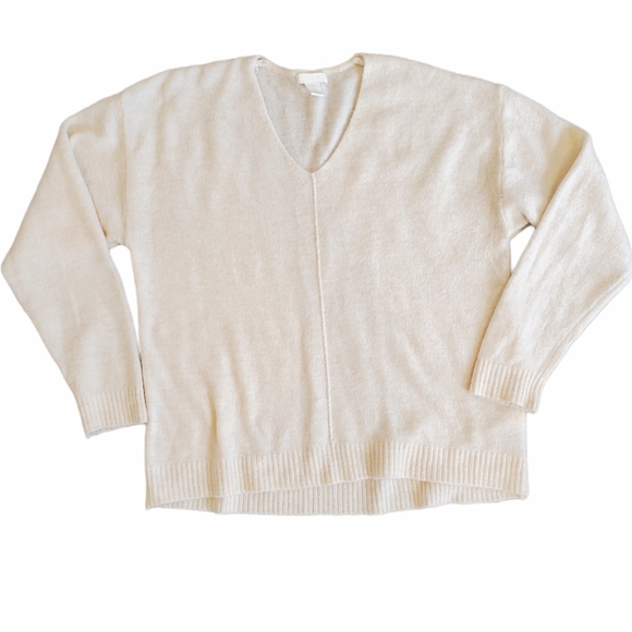 H&M V-Neck Off-White Sweater - Picture 2 of 5